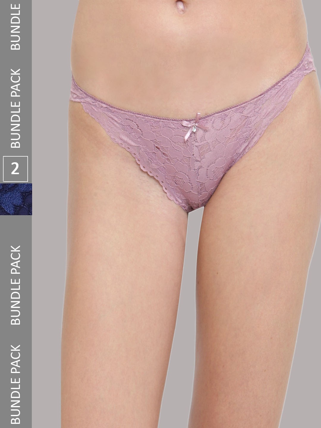 

PrettyCat Women Pack Of 2 Self Design Briefs, Mauve