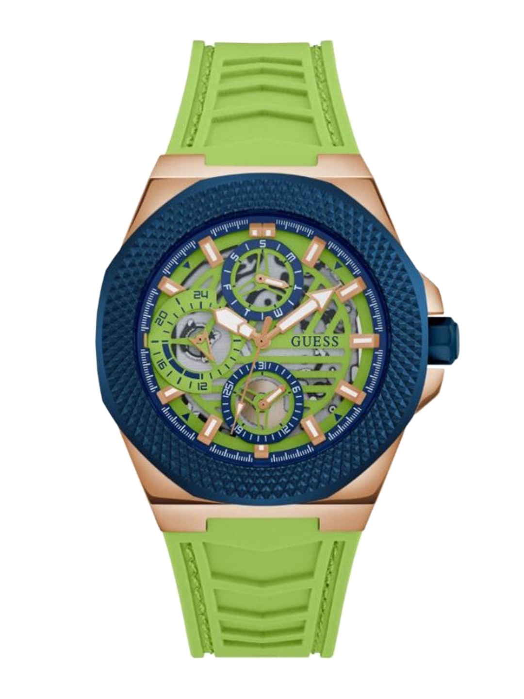 

GUESS Men Skeleton Dial & Straps Analogue Watch- GW0577G3, Green