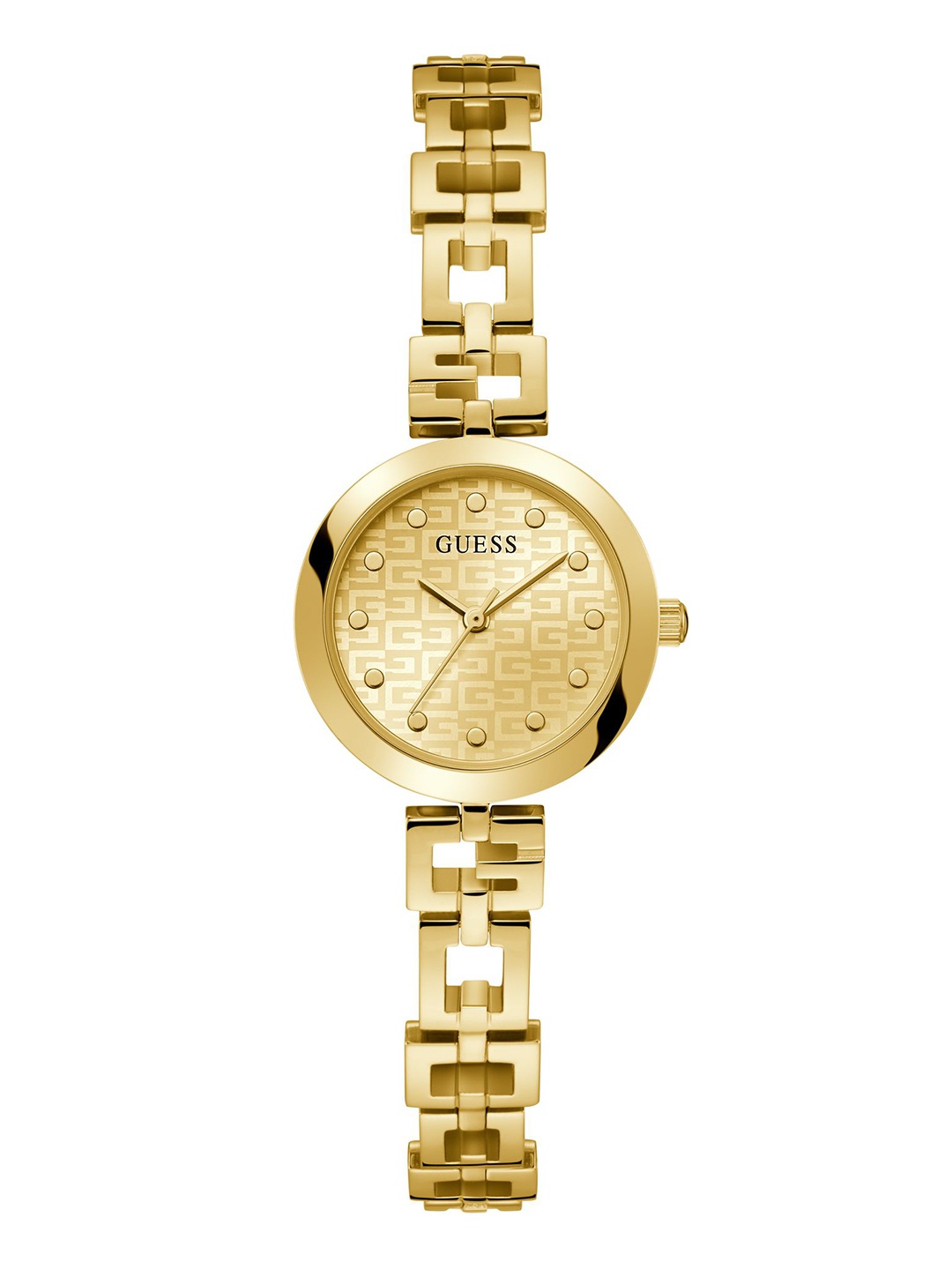 

GUESS Women Printed Dial & Gold Toned Stainless Steel Analogue Watch GW0549L2, Beige