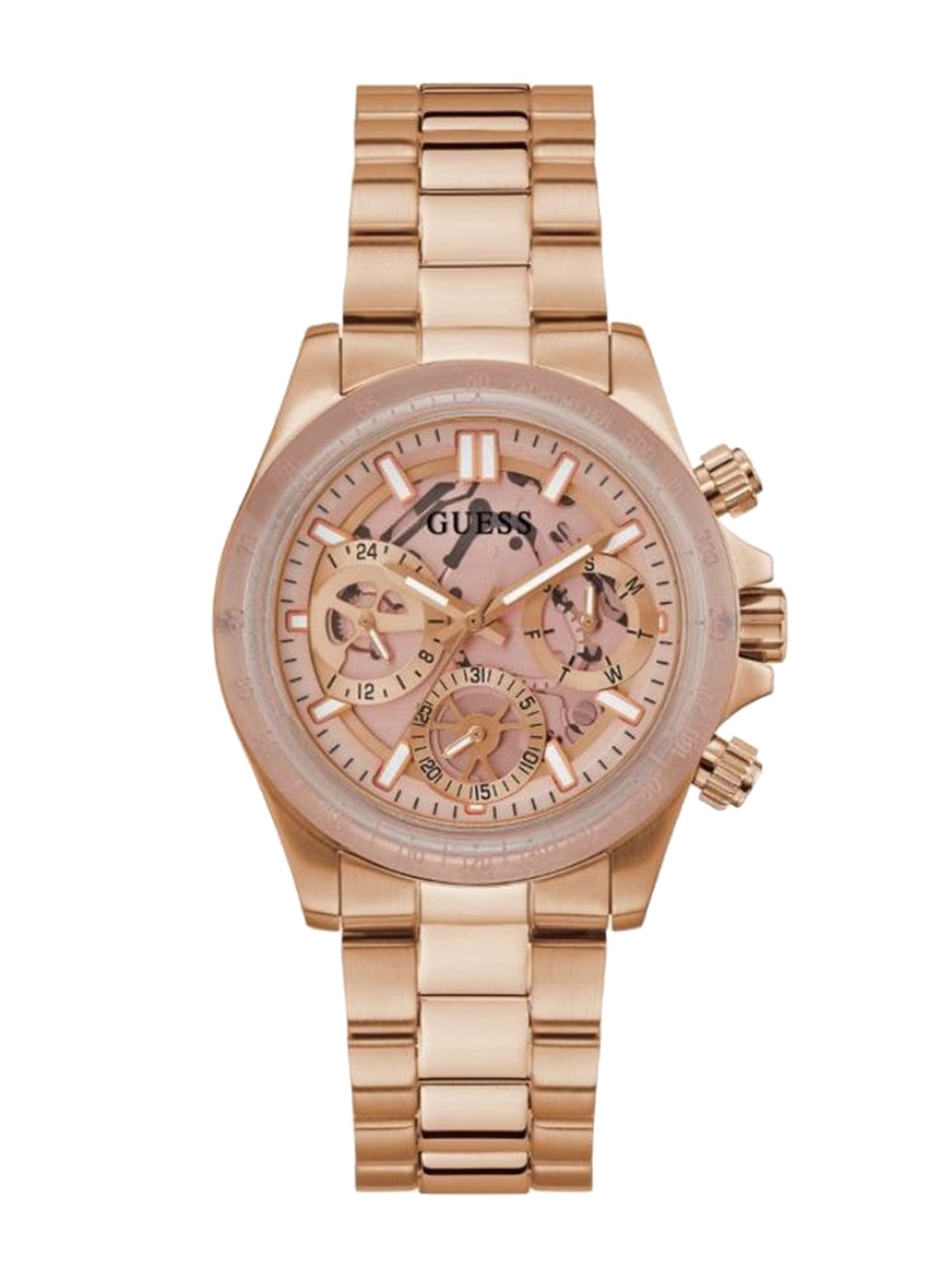 

GUESS Women Stainless Steel Bracelet Style Straps Analogue Watch GW0557L2, Rose gold