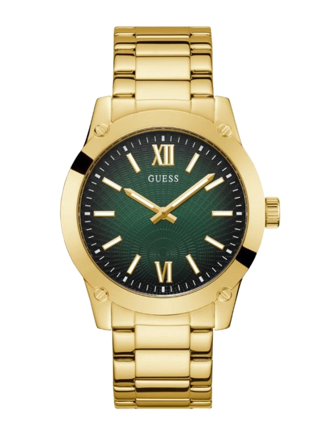 

GUESS Men Dial & Stainless Steel Bracelet Style Straps Analogue Watch GW0574G2, Green