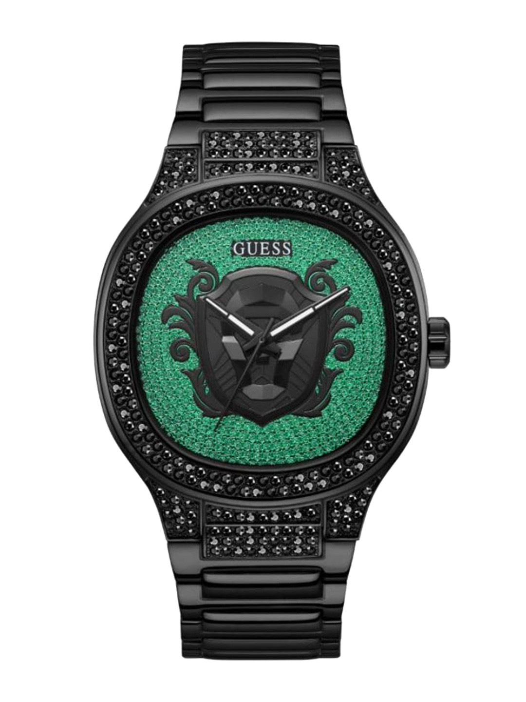 

GUESS Men Embellished Dial Bracelet Style Straps Analogue Watch GW0565G2, Green