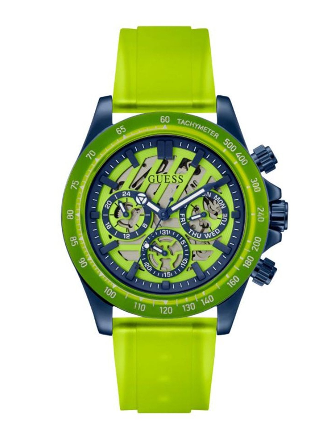 

GUESS Men Green Solid Dial & Neon Green Straps Analogue Watch