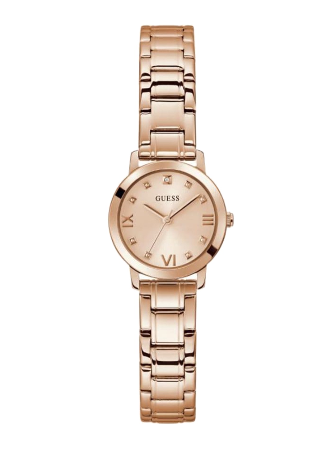 

GUESS Women Printed Dial Stainless Steel Bracelet Style Straps Analogue Watch GW0532L5, Rose gold