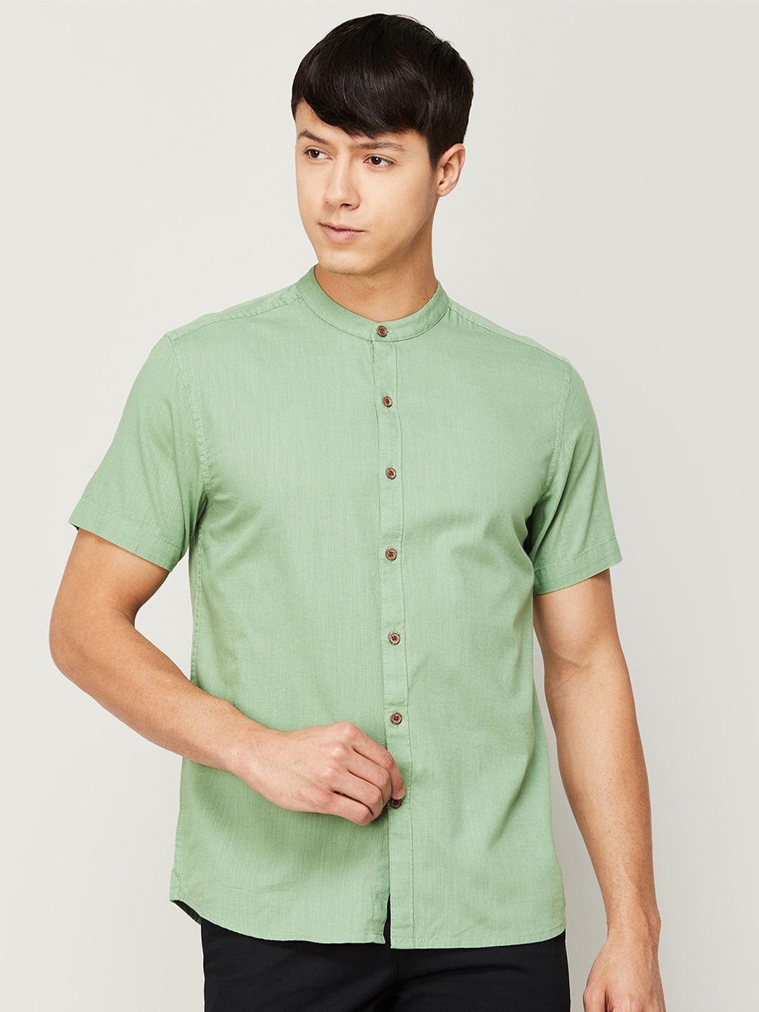 

CODE by Lifestyle Men Solid Casual Cotton Shirt, Sea green