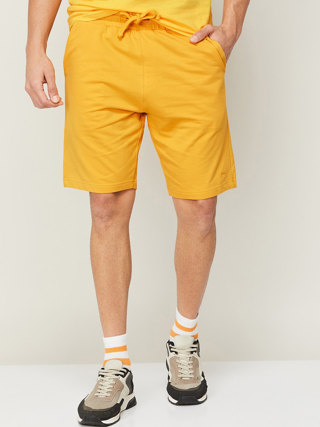 

Fame Forever by Lifestyle Men Pure Cotton Regular Shorts, Mustard