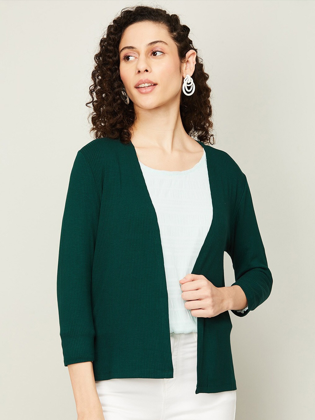 

CODE by Lifestyle Women Solid Shrug, Green