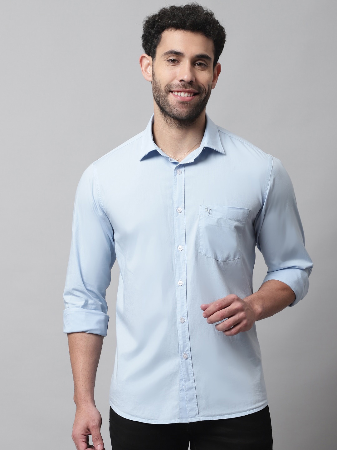 

Cantabil Men Cotton Casual Shirt, Blue