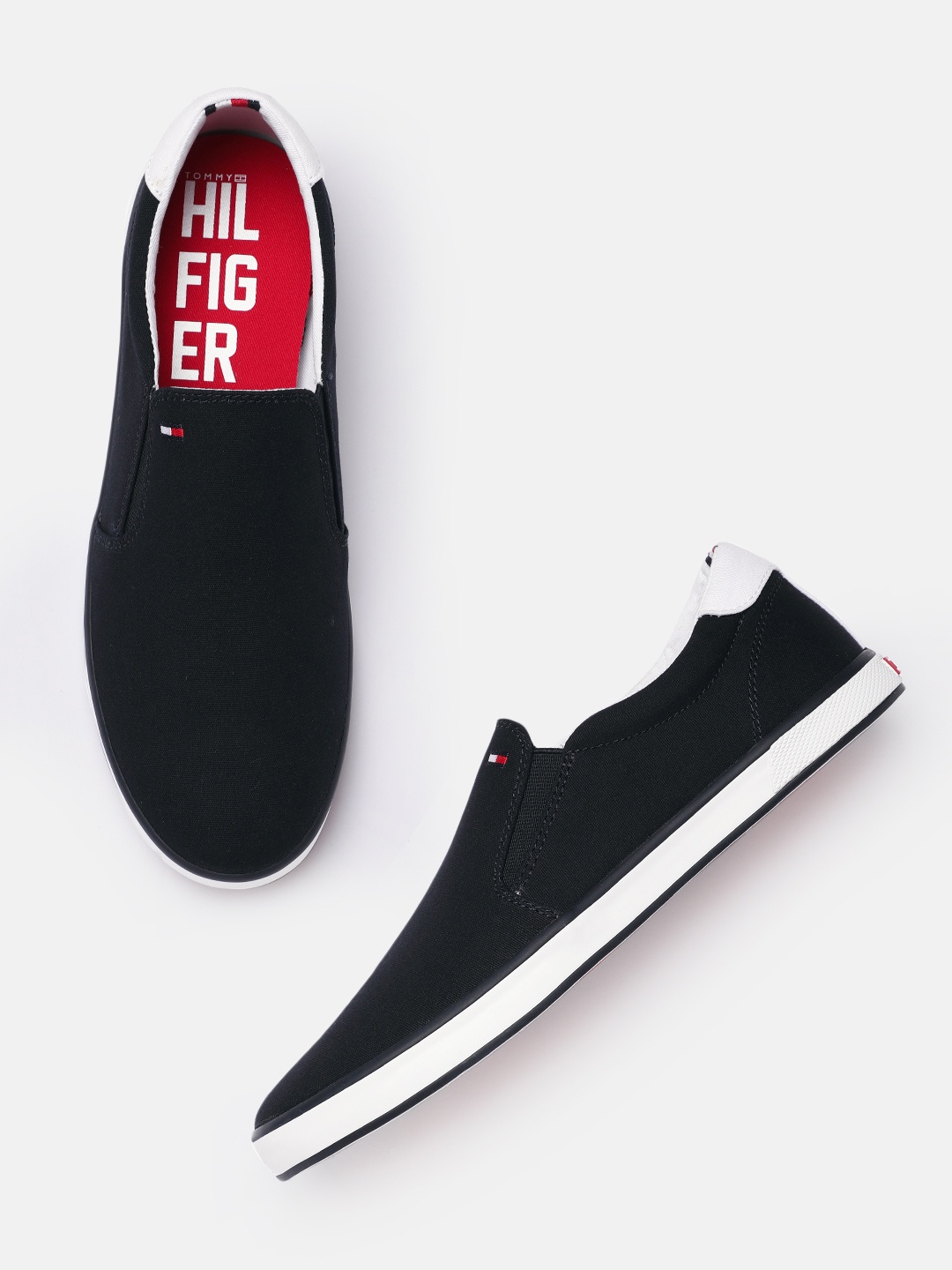 

Tommy Hilfiger Men Solid Slip-On Sneakers, Navy blue