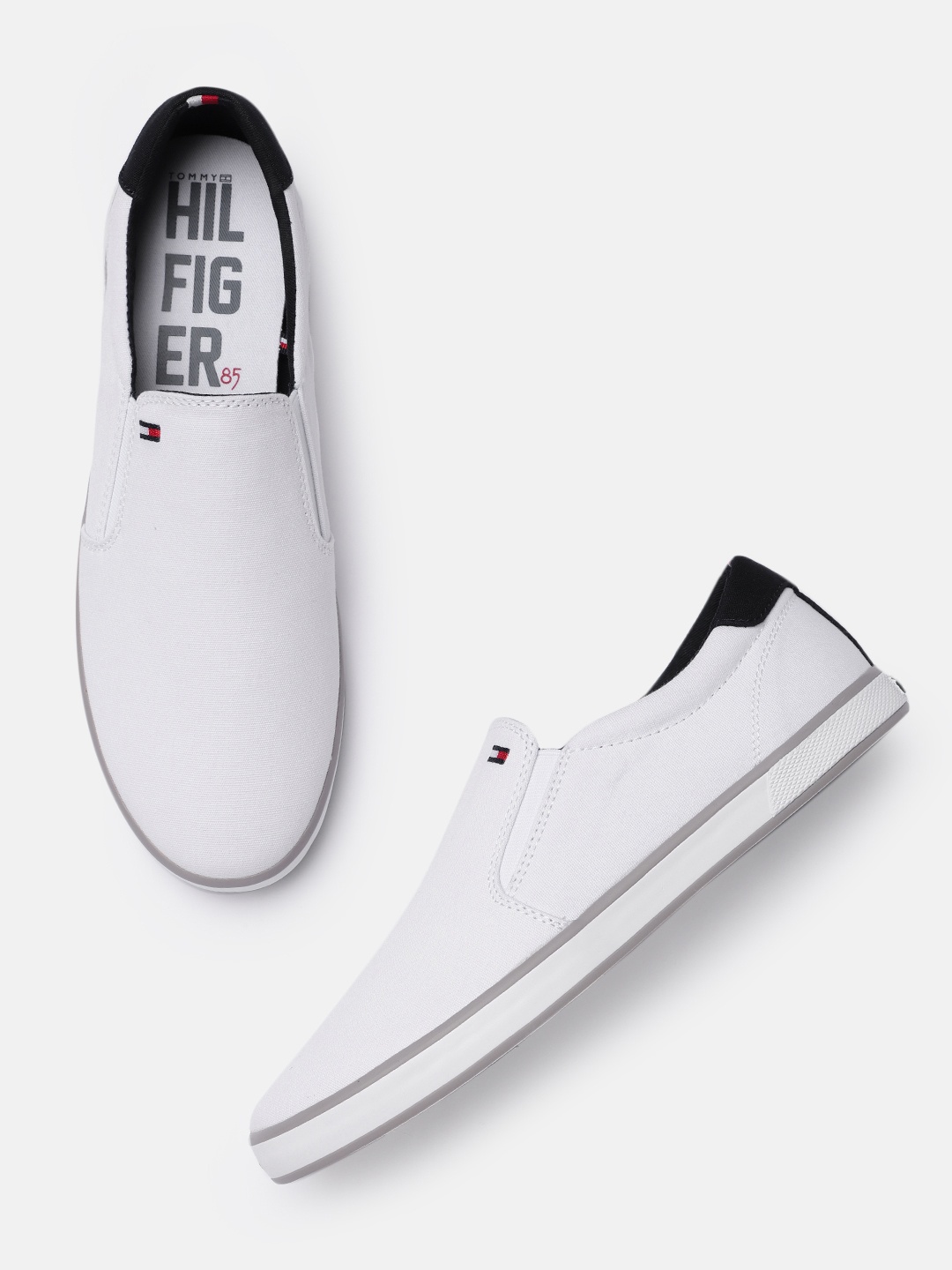 

Tommy Hilfiger Men Solid Regular Slip-On Sneakers, White