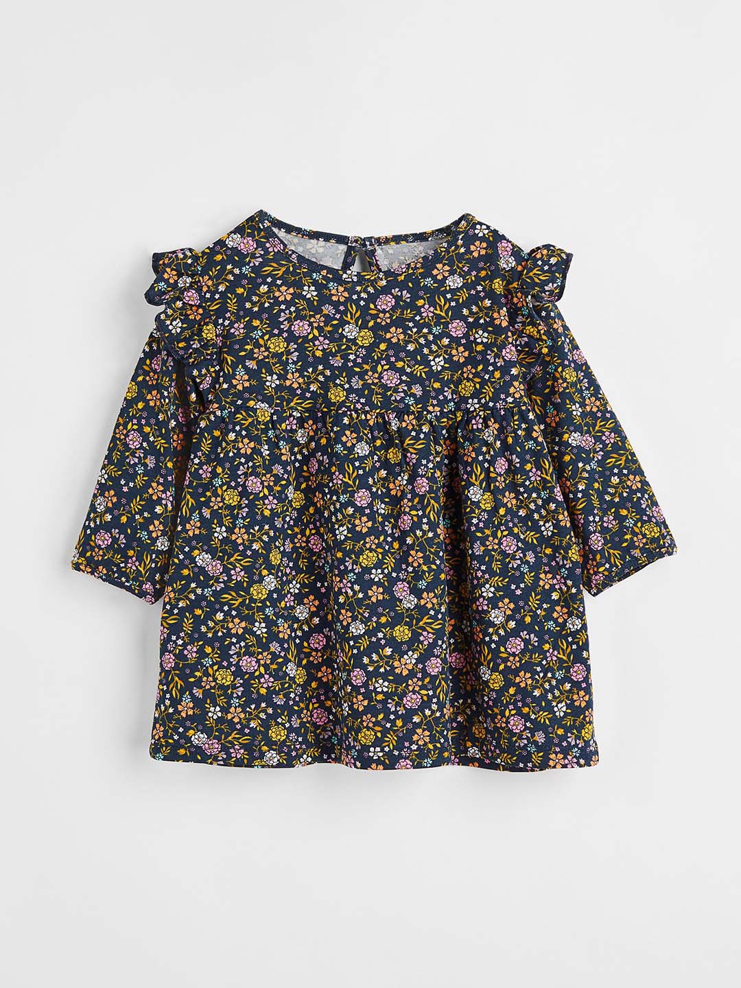 

H&M Girls Patterned Flounced Dress, Blue