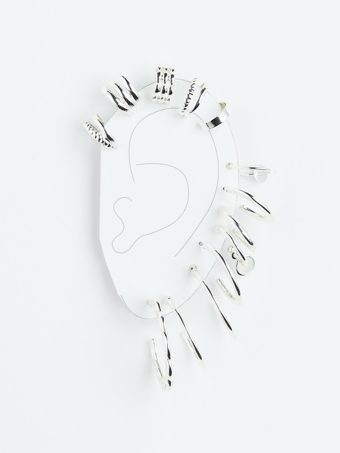 

H&M Silver-Toned Contemporary Ear Cuff Earrings