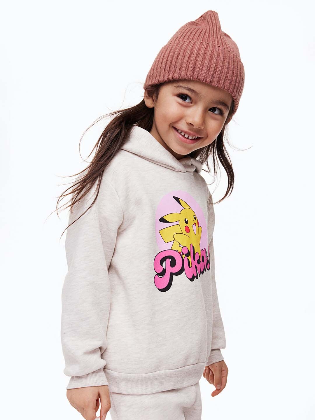 

H&M Girls Printed Hoodie, Grey