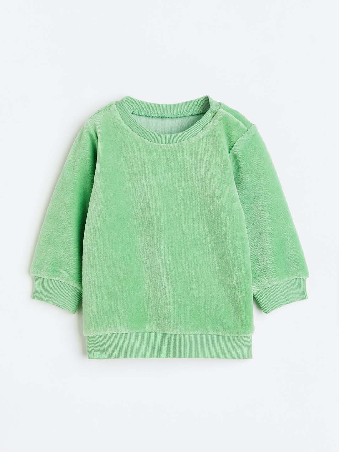 

H&M Boys Velour Sweatshirt, Green