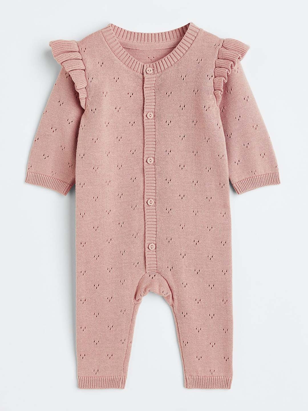 

H&M Boys Knitted Cotton Romper Suit, Pink