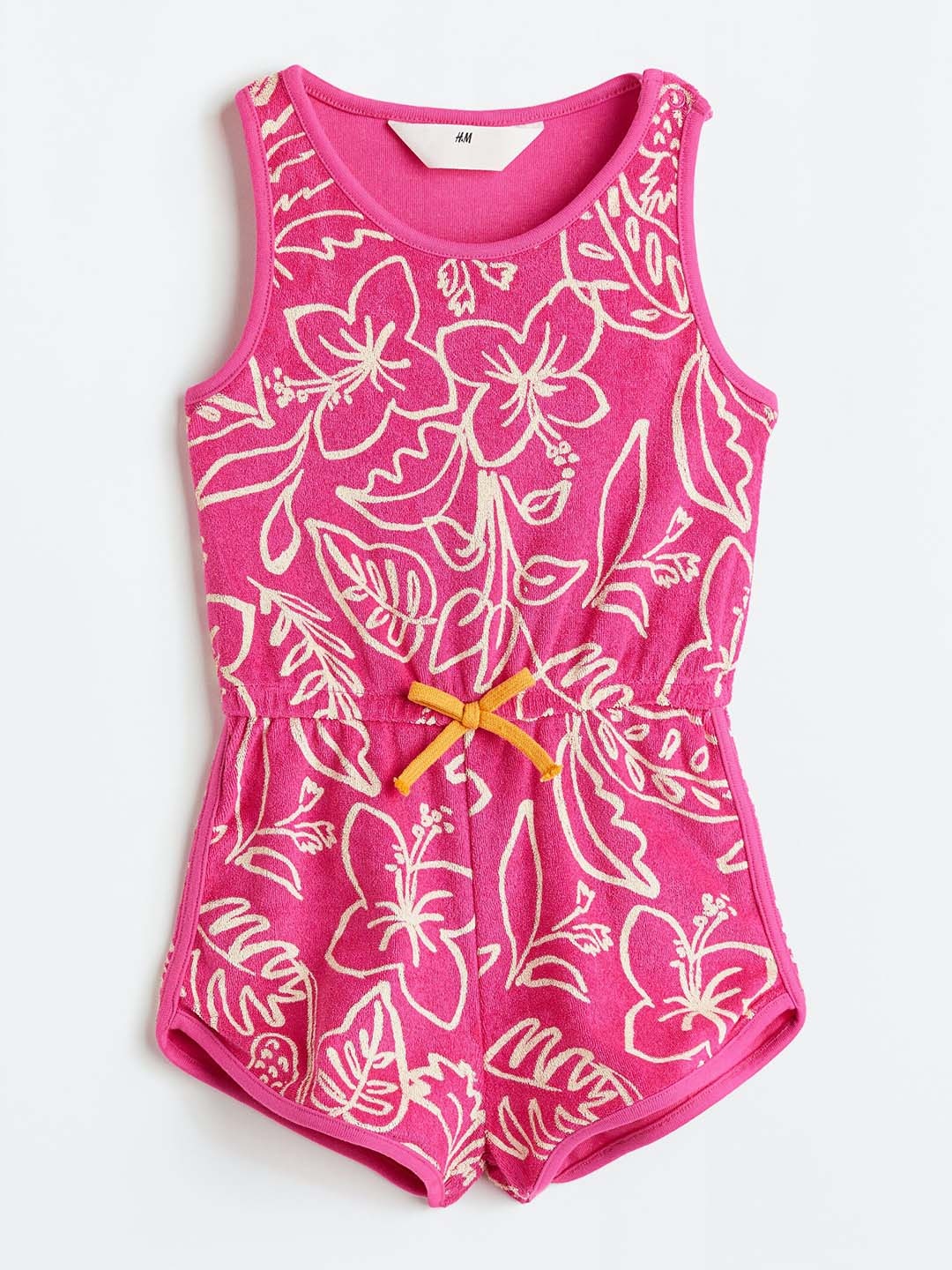 

H&M Girls Patterned Terry Jumpsuit, Pink