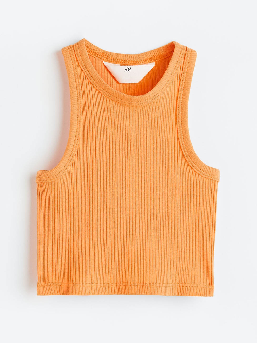 

H&M Girls Ribbed Vest Top, Orange