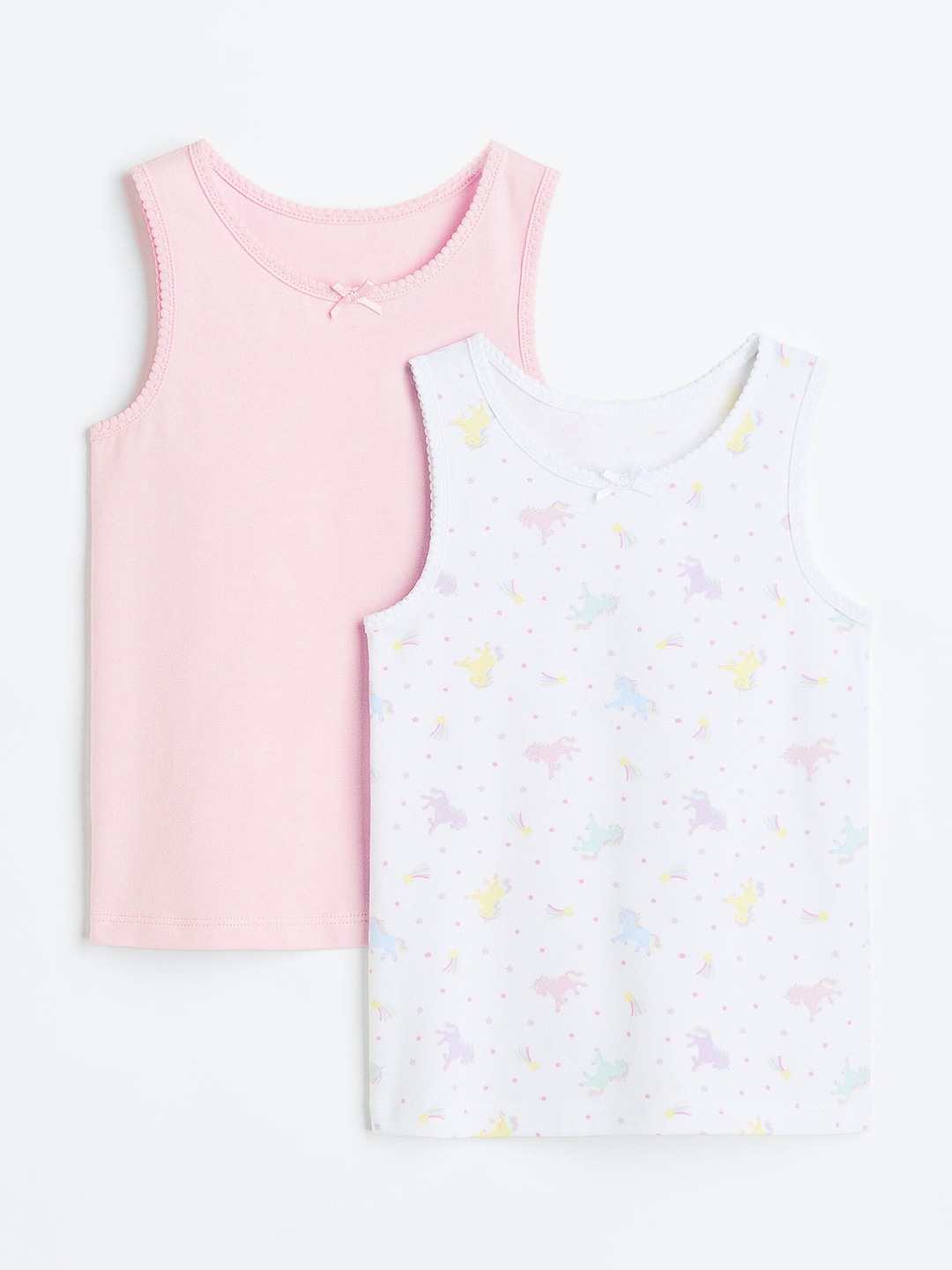 

H&M Girls 2-Pack Vest Tops, Pink