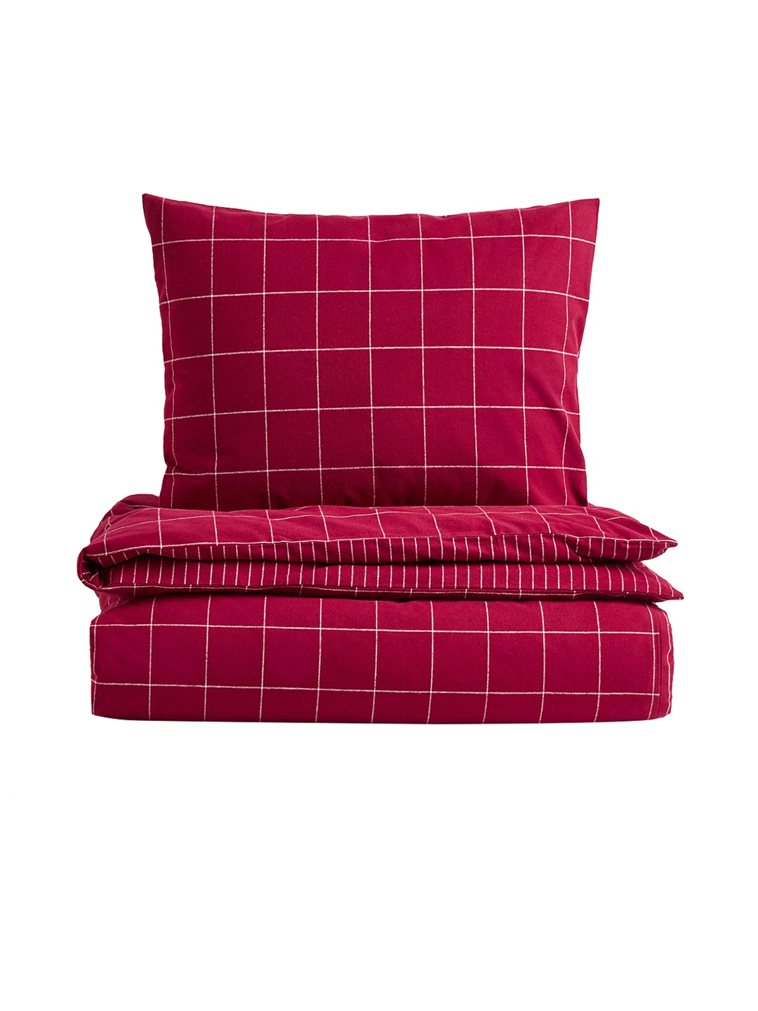 

H&M Flannel Single Duvet Cover Set, Red