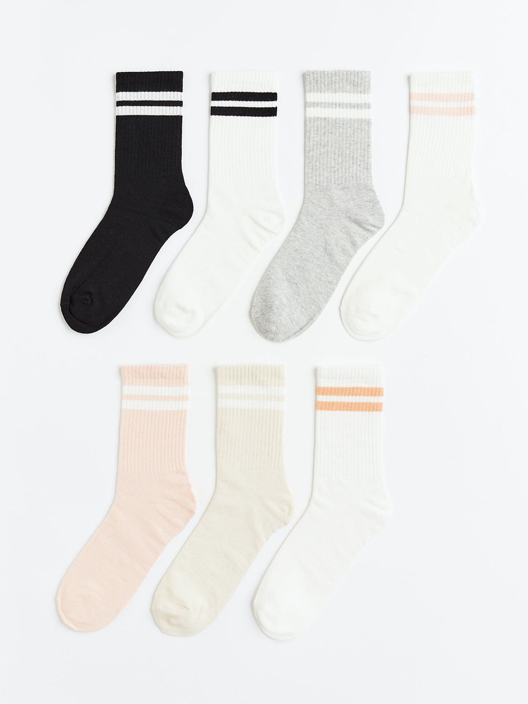 

H&M Girls 7-Pack Socks, Beige