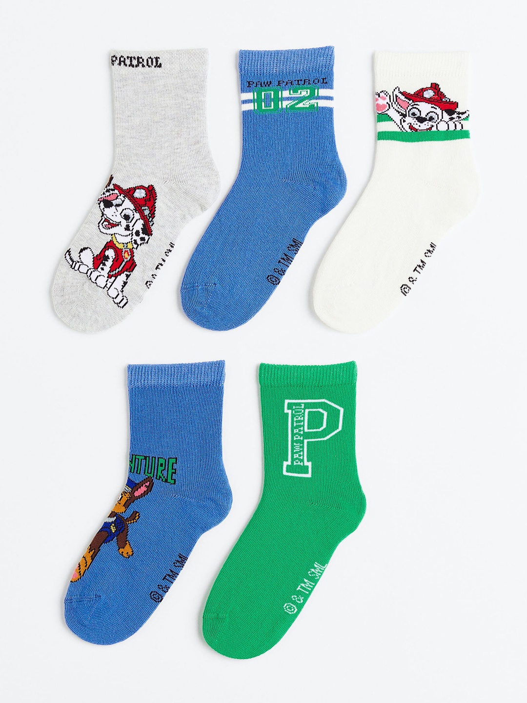 

H&M Boys 5-Pack Patterned Socks, Blue