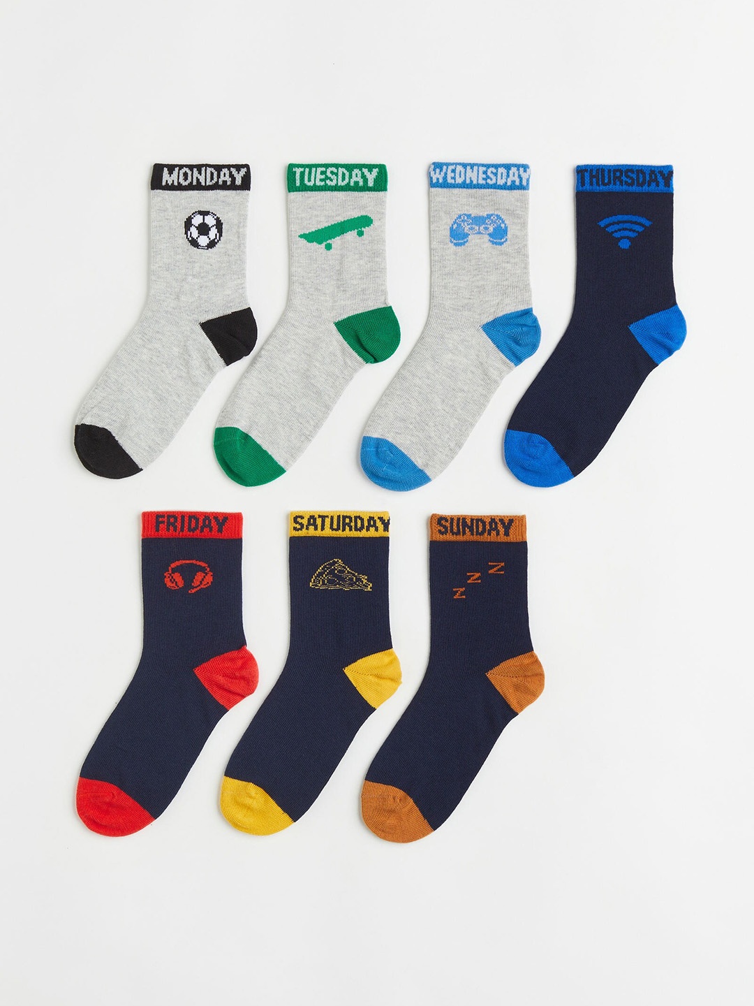 

H&M Boys 7-Pack Socks, Blue