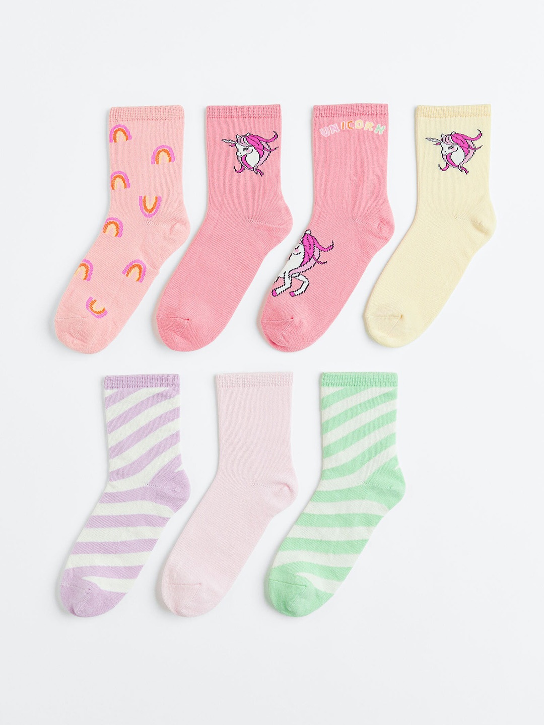 

H&M Girls 7-Pack Socks, Green