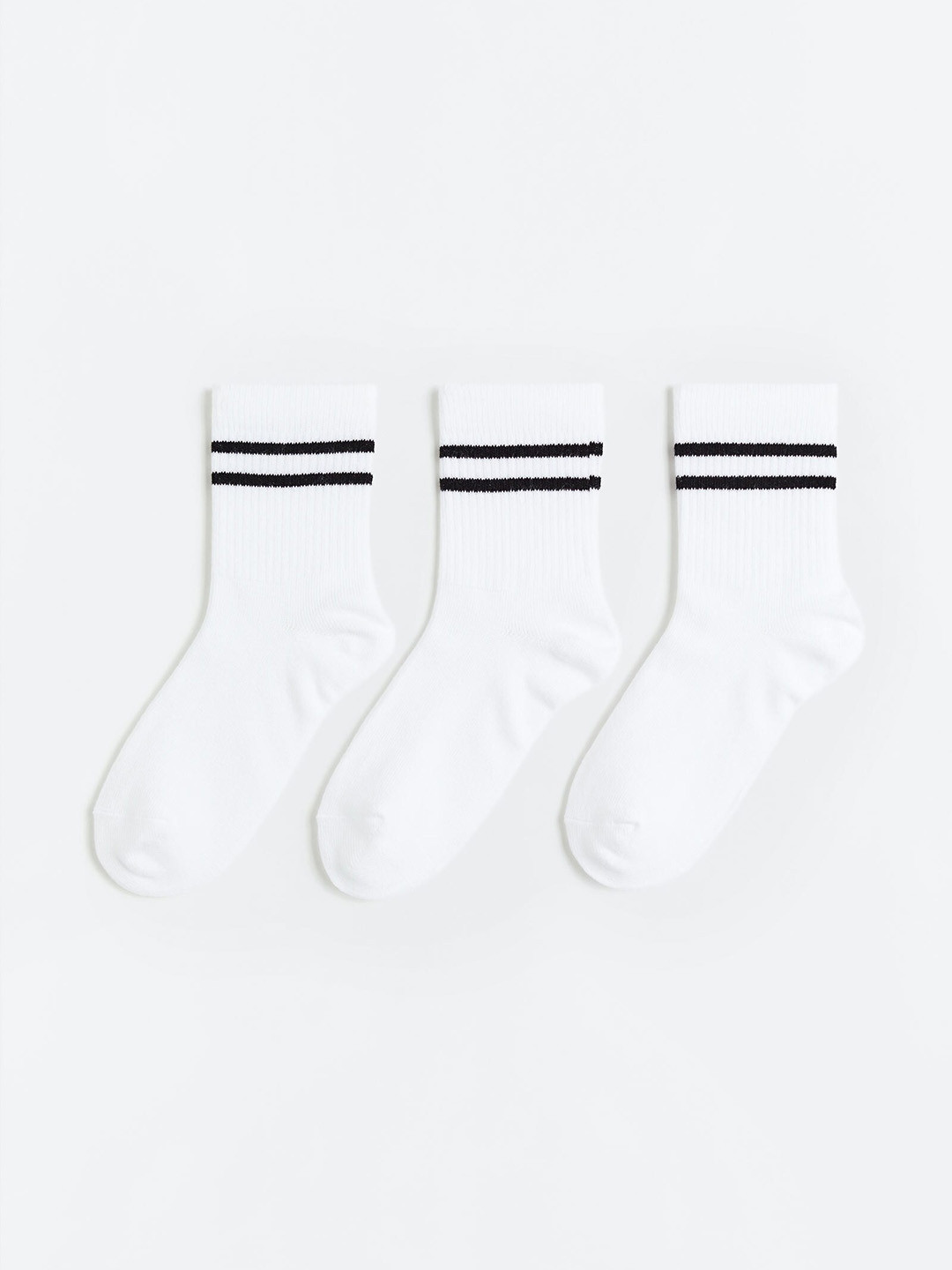 

H&M Girls 3-Pack Sports Socks in Dry Move, White