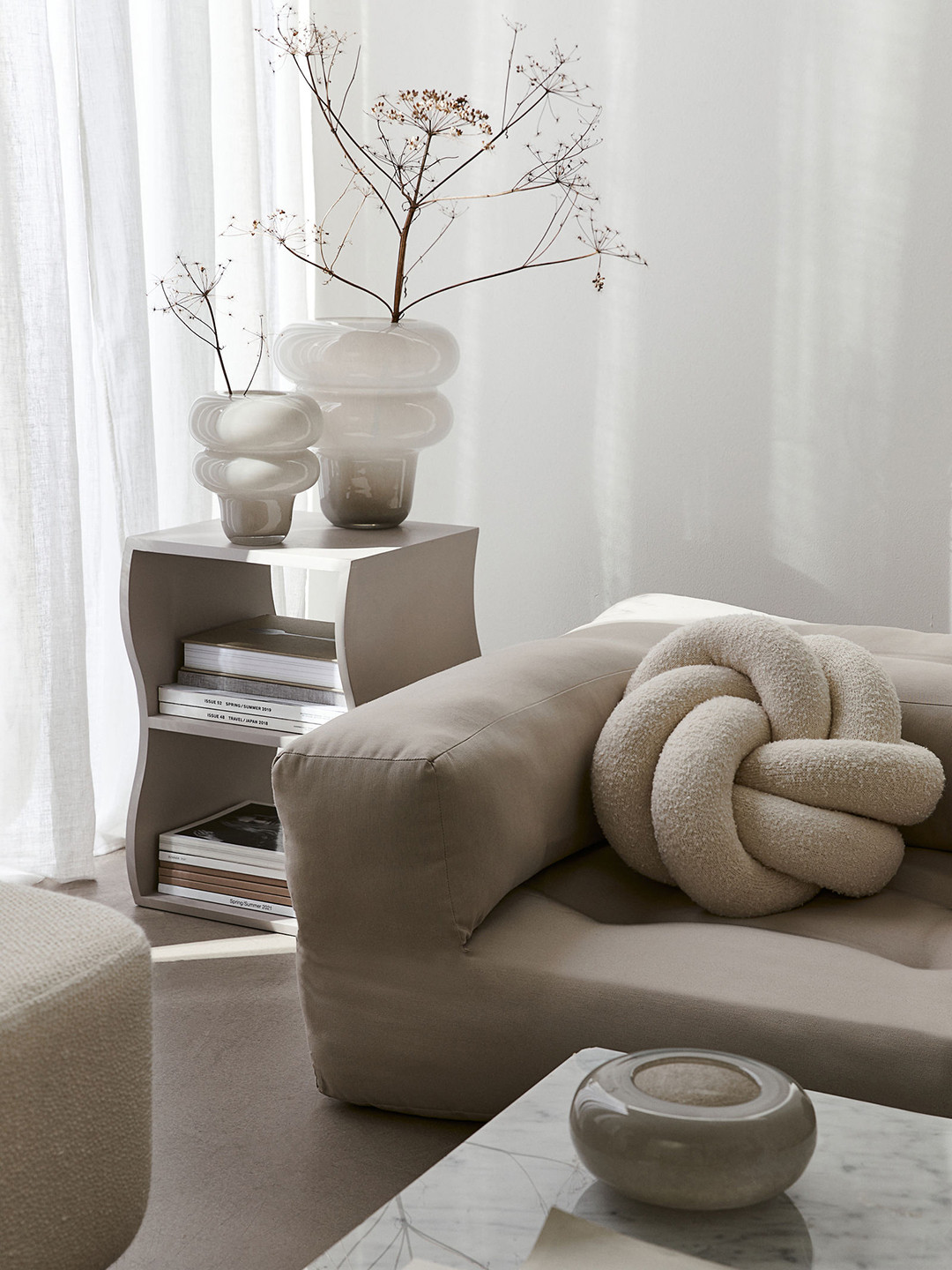 

H&M Beige Large Glass Vase