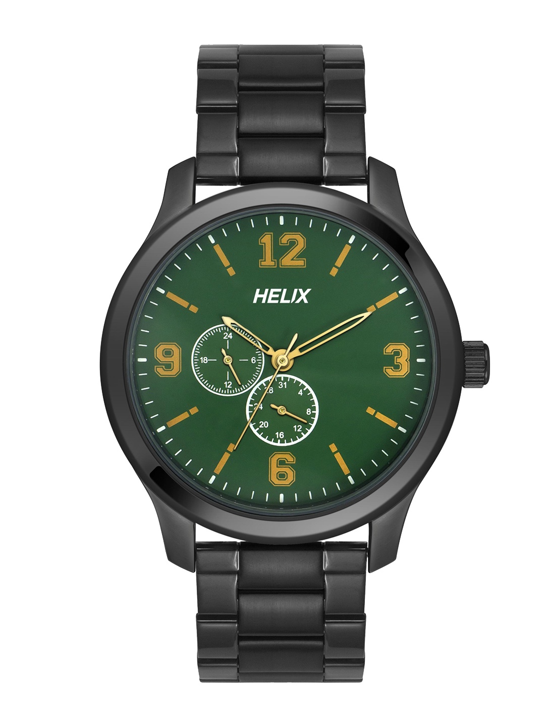 

Helix Men Brass Dial & Stainless Steel Straps Analogue Watch TW043HG19, Green