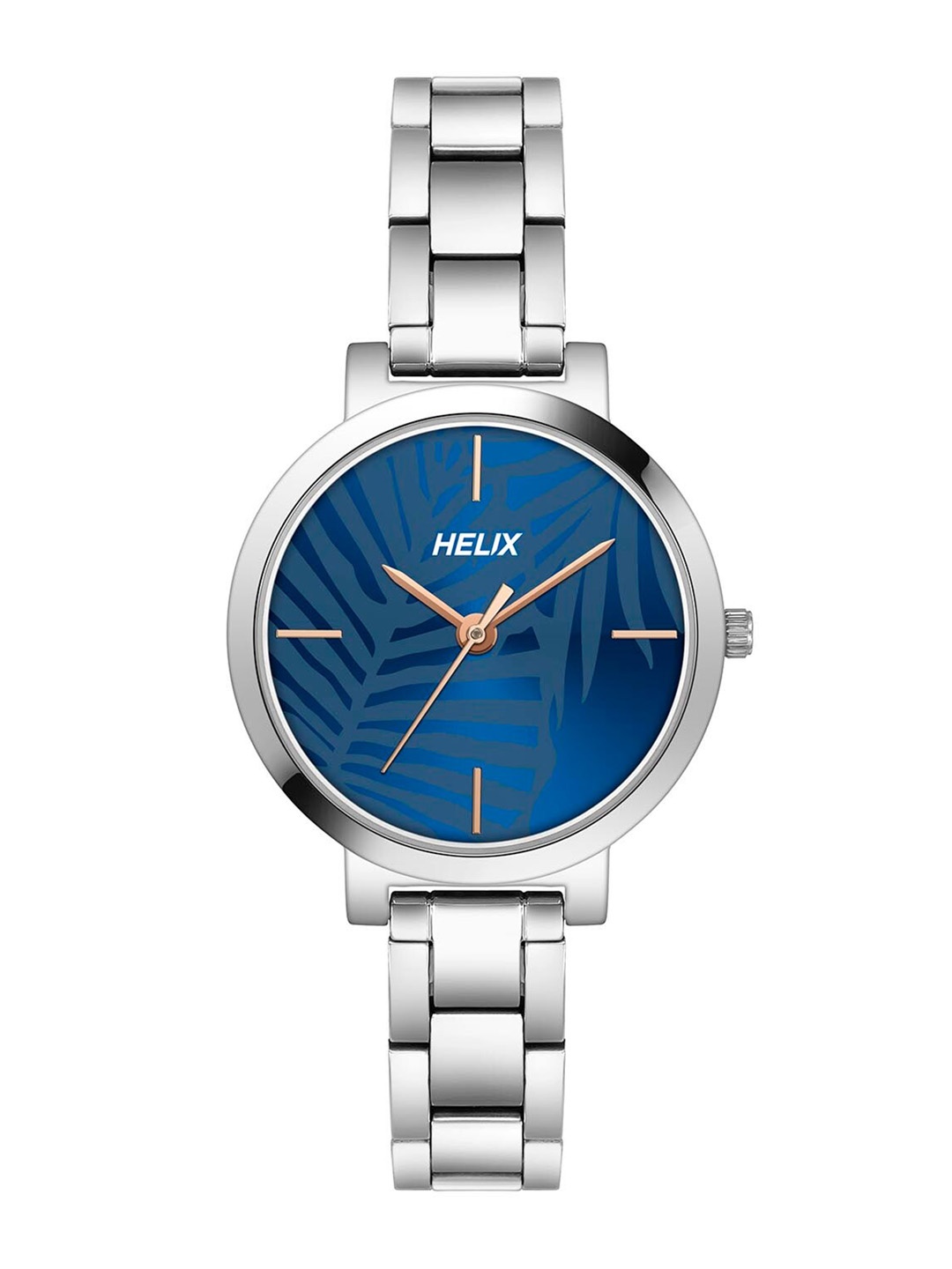 

Helix Women Printed Dial & Stainless Steel Bracelet Style Straps Analogue Watch TW041HL17, Blue