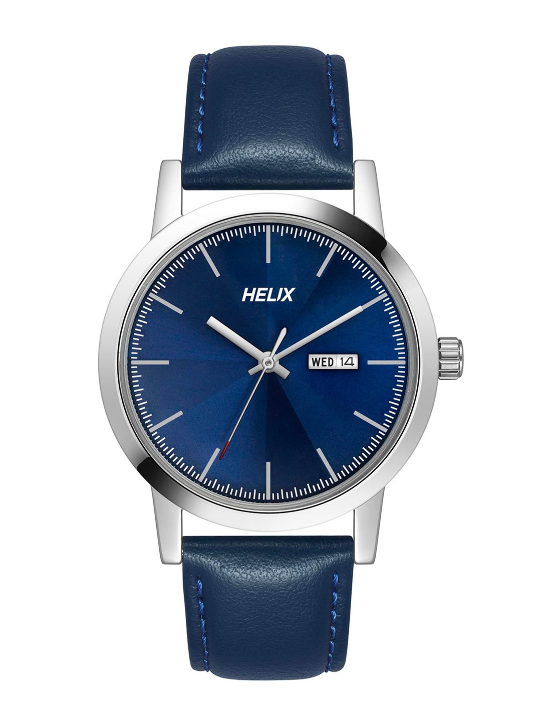 

Helix Men Brass Dial & Leather Straps Analogue Watch TW047HG01, Blue