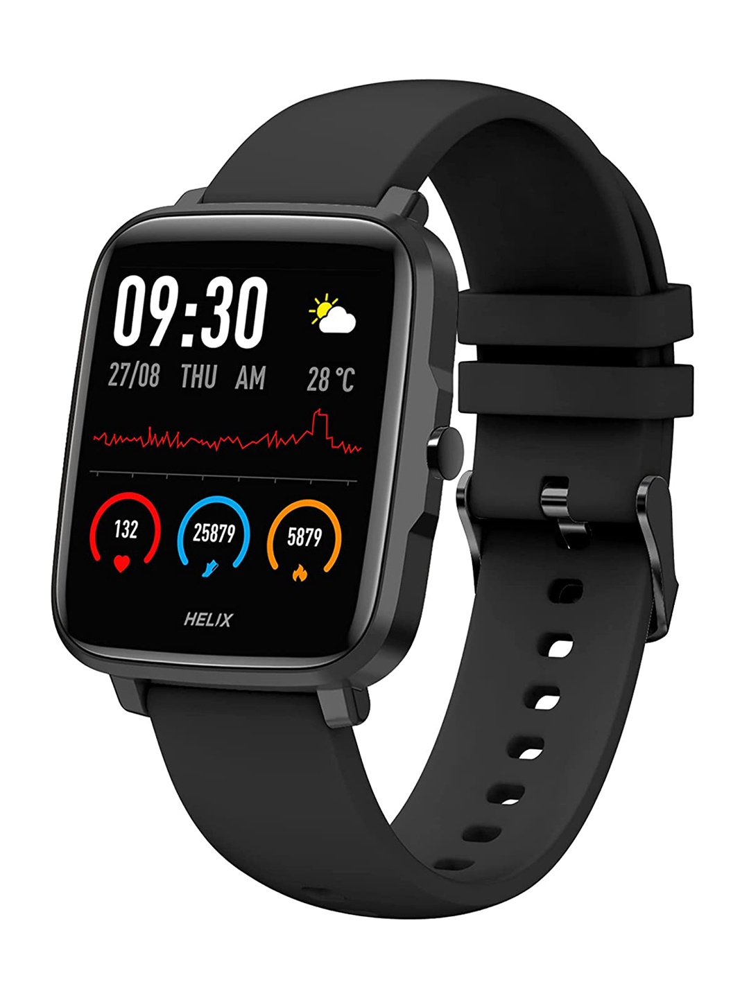 

Helix Unisex Dial & Wrap Around Straps Digital Watch TW0HXW201T, Black