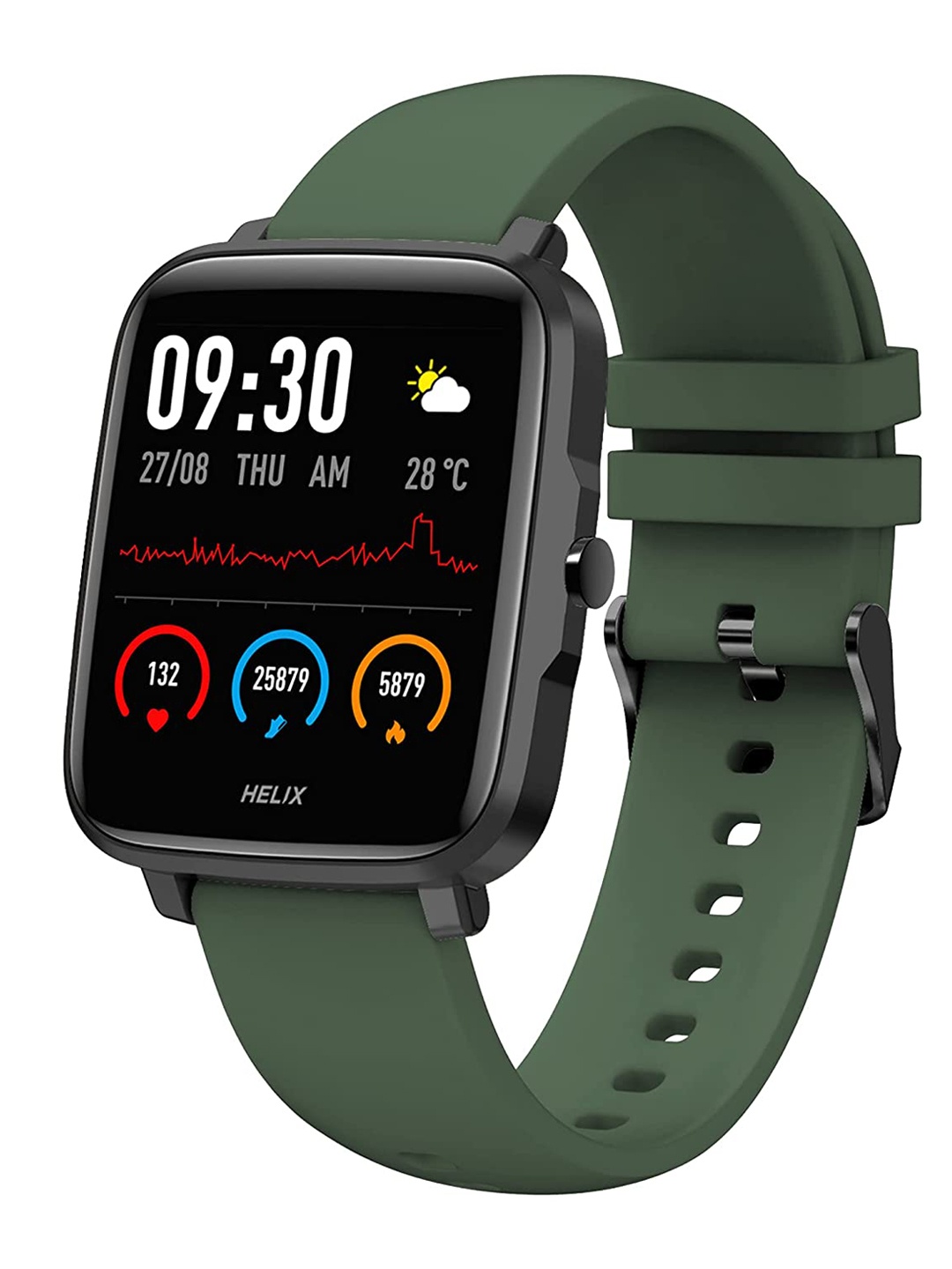 

Helix Unisex Dial & Wrap Around Straps Digital Watch TW0HXW203T, Black