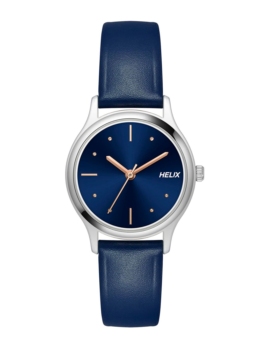 

Helix Women Brass Dial & Leather Straps Analogue Watch TW051HL00, Blue