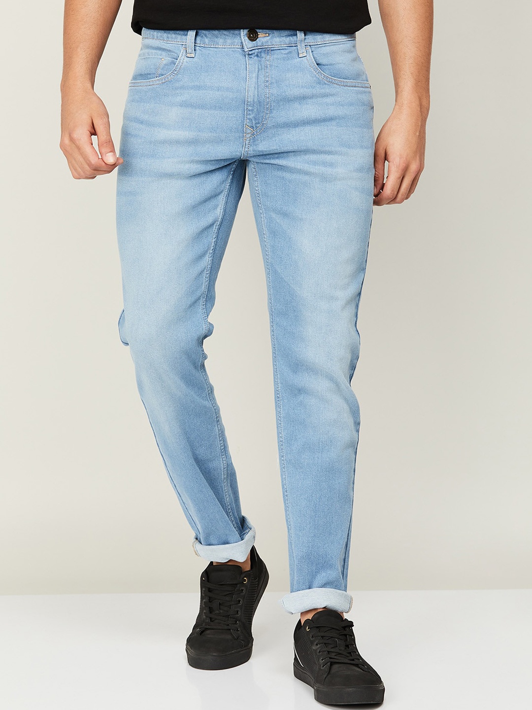 

Forca Men Cotton Slim Fit Light Fade Jeans, Blue