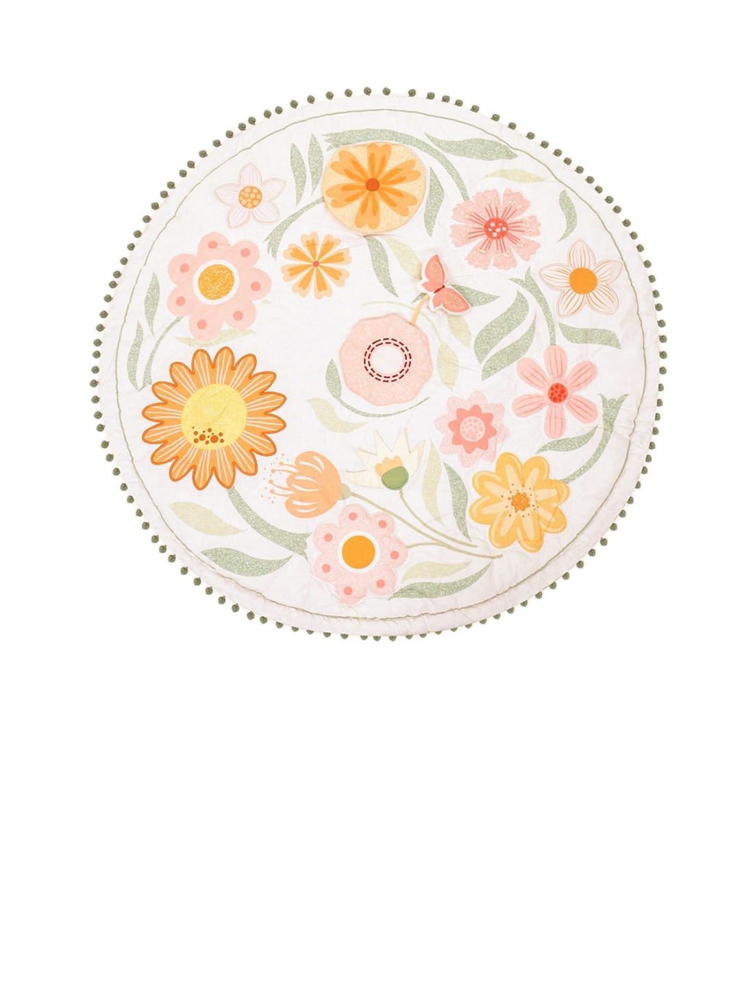 

haus & kinder Kids Floral Printed Pure Cotton Baby Activity Mat, Yellow