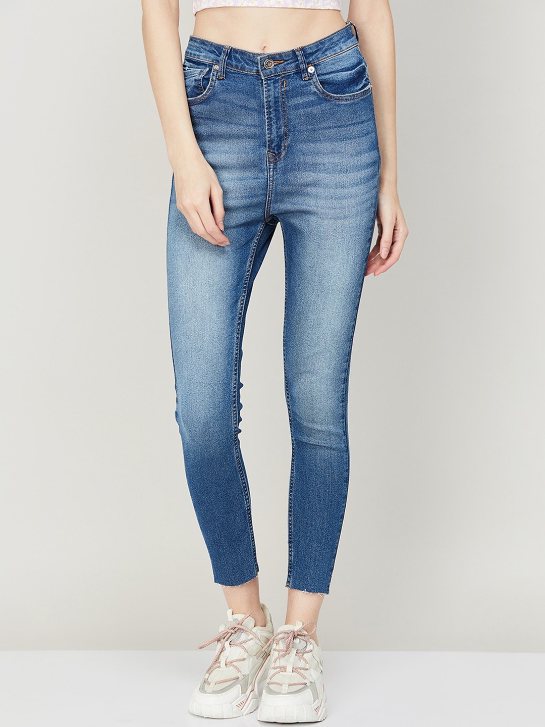 

Fame Forever by Lifestyle Women Cotton Skinny Fit Heavy Fade Jeans, Blue