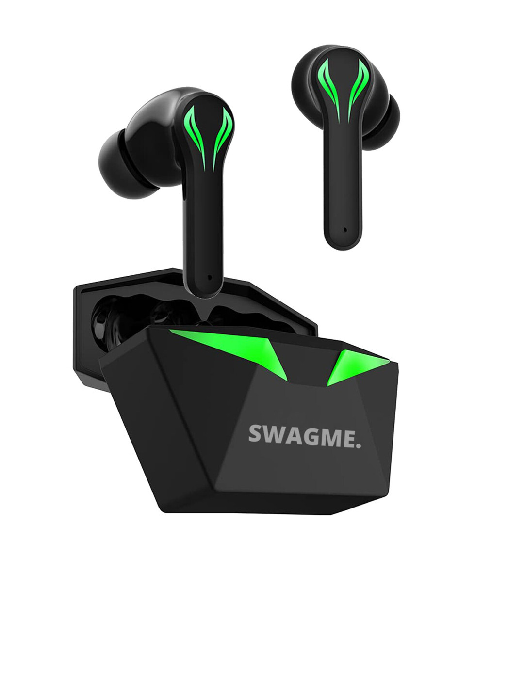 

SWAGME BASSPODS Pro Gaming TWS-004 With Low Latency & Passive Noice Cancelling, Black