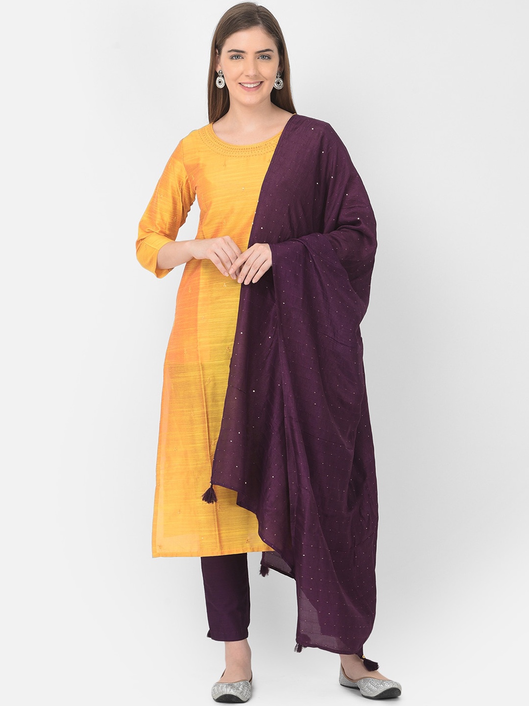 

Span Women Yoke Design Kurta, Yellow