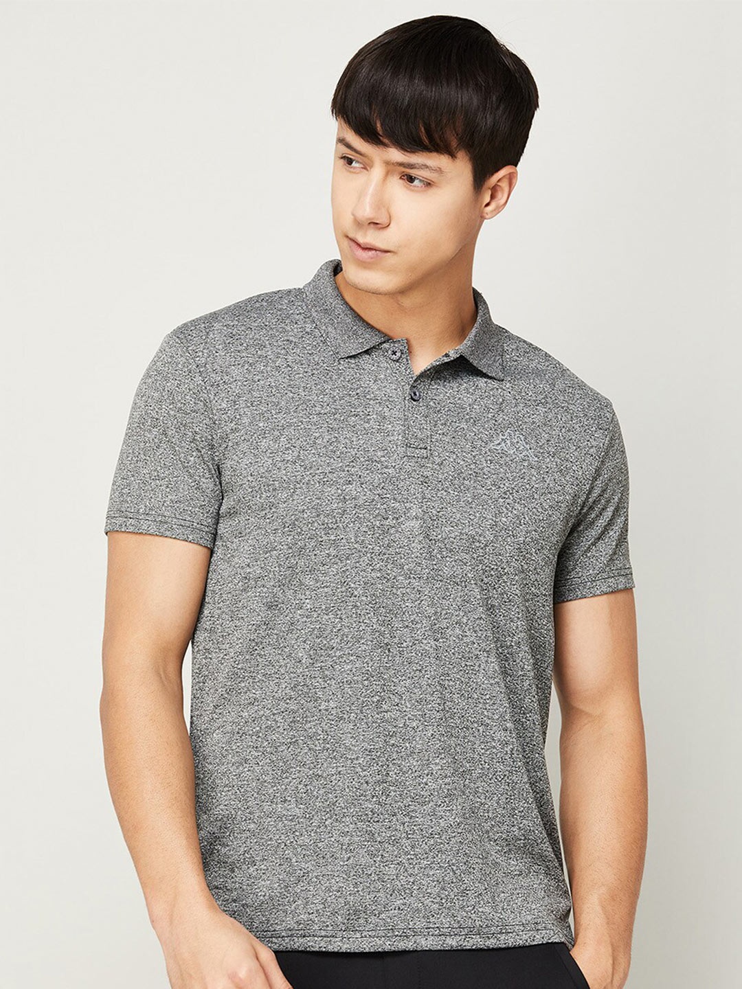 

Kappa Men Polo Collar Pure Cotton T-shirt, Grey