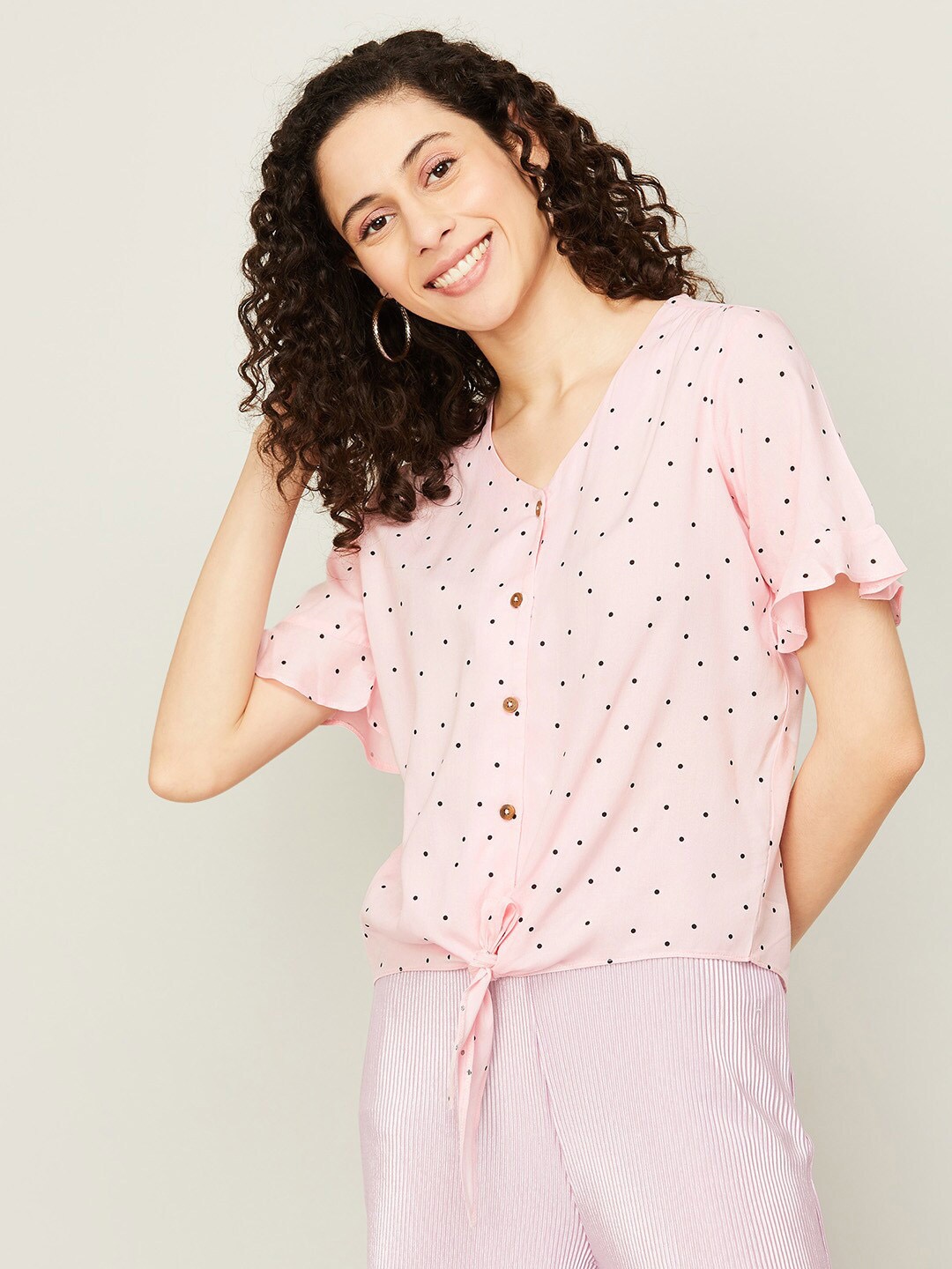 

Fame Forever by Lifestyle Print Shirt Style Top, Pink