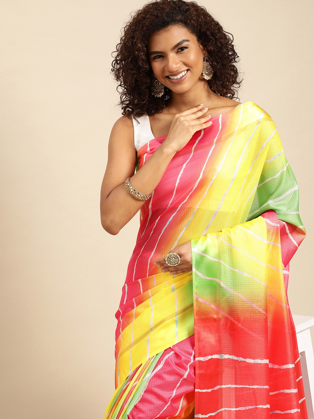 

VASTRANAND Batik Art Silk Kota Saree, Multi