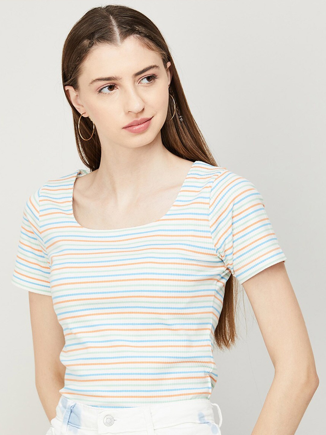 

Ginger by Lifestyle Striped Top, White
