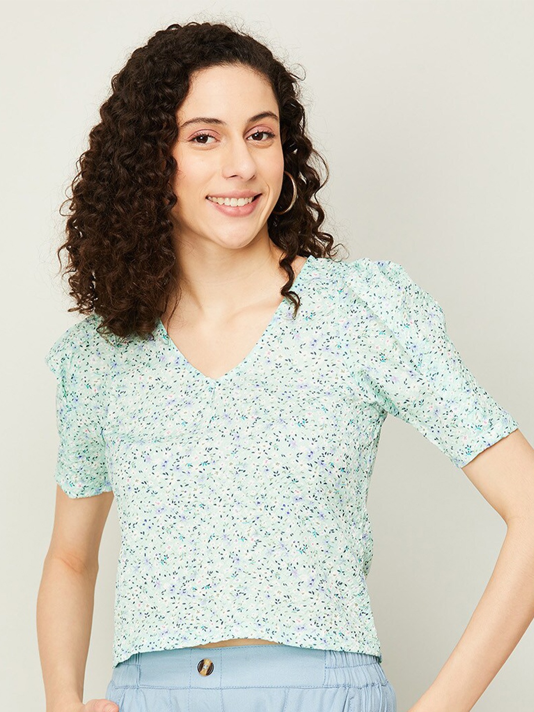 

Ginger by Lifestyle Floral Print Top, Green