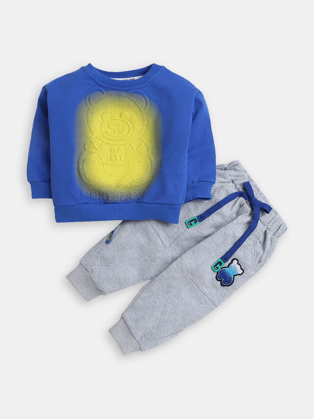 

Hopscotch Boys Printed T-shirt with Trousers, Blue