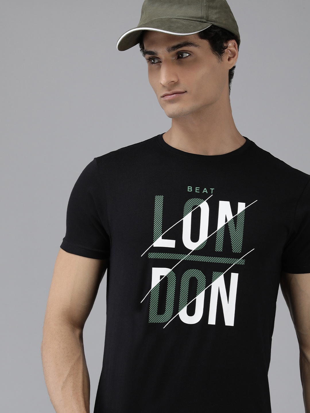 

BEAT LONDON by PEPE JEANS Men Printed Pure Cotton T-shirt, Black