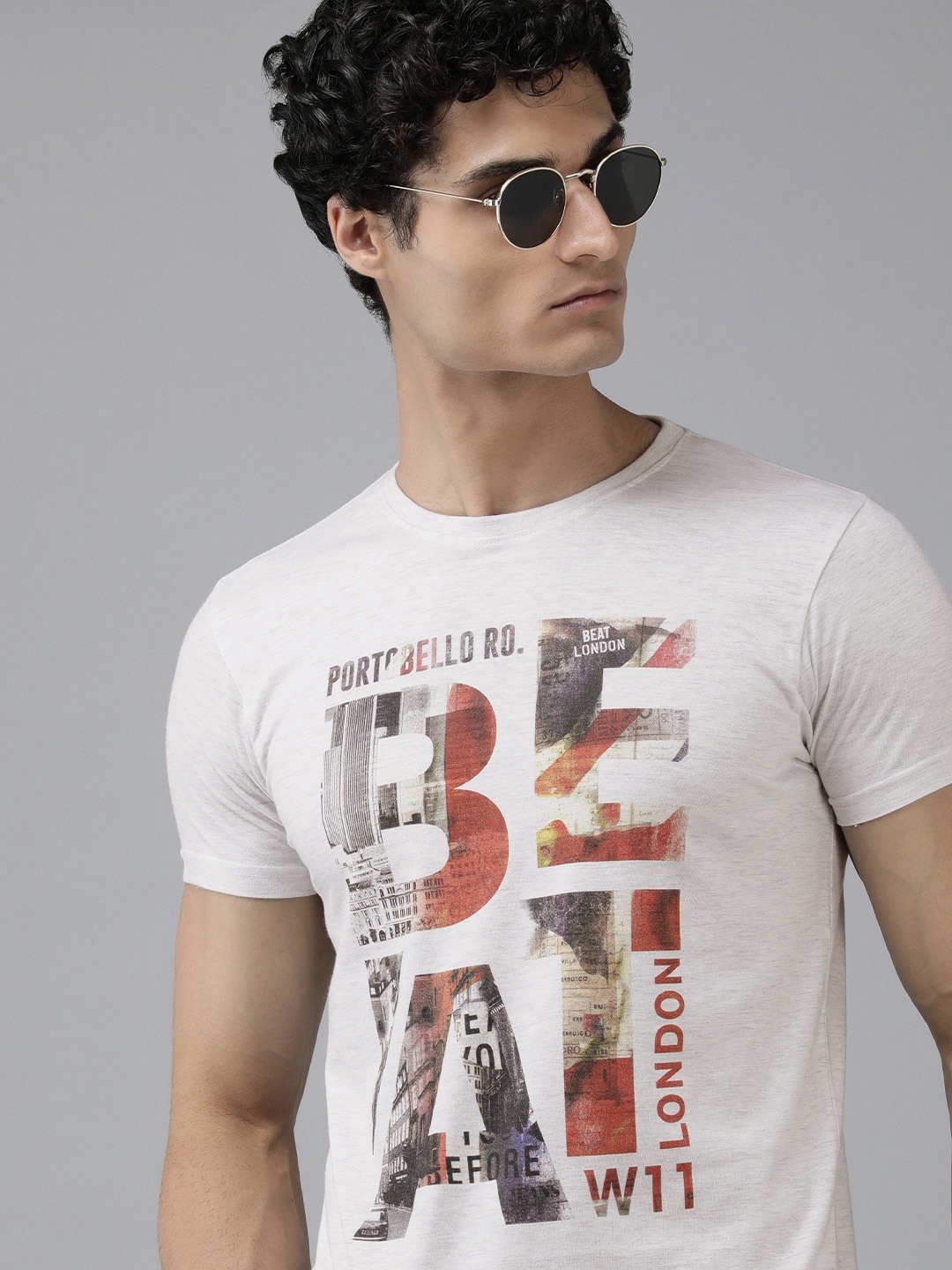 

BEAT LONDON by PEPE JEANS Brand Logo Printed Slim Fit T-shirt, White