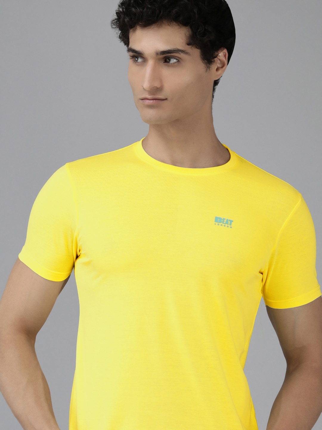 

BEAT LONDON by PEPE JEANS Men Solid Round Neck T-shirt, Yellow