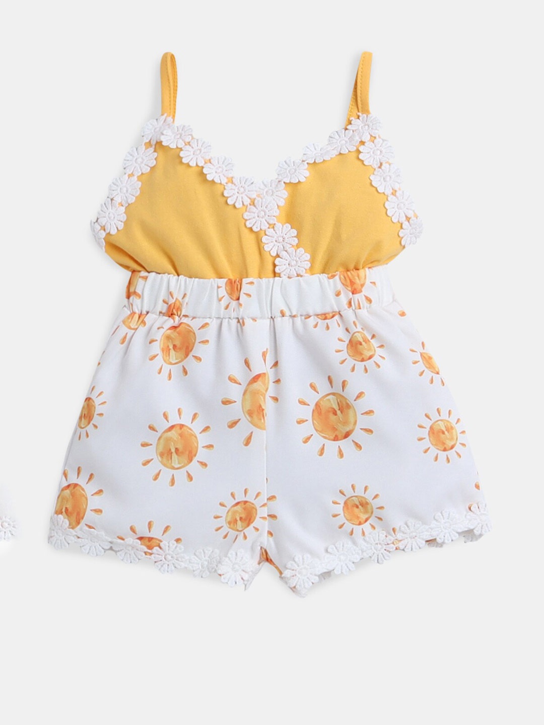 

Hopscotch Girls Printed Jumpsuit, White